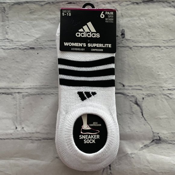 adidas Accessories Adidas Womens Superlite Sneaker Socks 6 Pairs